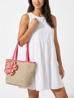 🔥HOST PICK🔥 Red Flower Straw Shoulder Bag